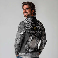 Personalized Brecknockshire Sir Frycheiniog Long Sleeve Polo Shirt Black Brecon Beacons Mountain Celtic-inspired - Wonder Print Shop