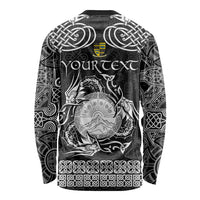 Personalized Brecknockshire Sir Frycheiniog Long Sleeve Shirt Black Brecon Beacons Mountain Celtic-inspired - Wonder Print Shop