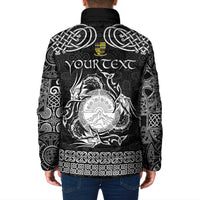 Personalized Brecknockshire Sir Frycheiniog Padded Jacket Black Brecon Beacons Mountain Celtic-inspired - Wonder Print Shop