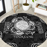 Personalized Brecknockshire Sir Frycheiniog Round Carpet Black Brecon Beacons Mountain Celtic-inspired - Wonder Print Shop