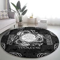 Personalized Brecknockshire Sir Frycheiniog Round Carpet Black Brecon Beacons Mountain Celtic-inspired - Wonder Print Shop