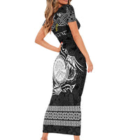 Personalized Brecknockshire Sir Frycheiniog Short Sleeve Bodycon Dress Black Brecon Beacons Mountain Celtic-inspired - Wonder Print Shop