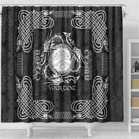 Personalized Brecknockshire Sir Frycheiniog Shower Curtain Black Brecon Beacons Mountain Celtic-inspired - Wonder Print Shop