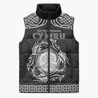 Personalized Brecknockshire Sir Frycheiniog Sleeveless Puffer Jacket Black Brecon Beacons Mountain Celtic-inspired - Wonder Print Shop