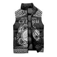 Personalized Brecknockshire Sir Frycheiniog Sleeveless Puffer Jacket Black Brecon Beacons Mountain Celtic-inspired - Wonder Print Shop