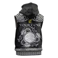 Personalized Brecknockshire Sir Frycheiniog Sleeveless Zip Hoodie Black Brecon Beacons Mountain Celtic-inspired - Wonder Print Shop