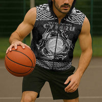 Personalized Brecknockshire Sir Frycheiniog Sleeveless Zip Hoodie Black Brecon Beacons Mountain Celtic-inspired - Wonder Print Shop