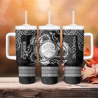 Personalized Brecknockshire Sir Frycheiniog Tumbler With Handle Black Brecon Beacons Mountain Celtic-inspired - Wonder Print Shop