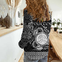 Personalized Brecknockshire Sir Frycheiniog Women Casual Shirt Black Brecon Beacons Mountain Celtic-inspired - Wonder Print Shop