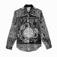 Personalized Brecknockshire Sir Frycheiniog Women Casual Shirt Black Brecon Beacons Mountain Celtic-inspired - Wonder Print Shop