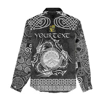 Personalized Brecknockshire Sir Frycheiniog Women Casual Shirt Black Brecon Beacons Mountain Celtic-inspired - Wonder Print Shop