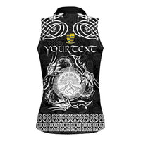 Personalized Brecknockshire Sir Frycheiniog Women Sleeveless Polo Shirt Black Brecon Beacons Mountain Celtic-inspired - Wonder Print Shop