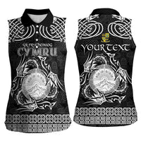 Personalized Brecknockshire Sir Frycheiniog Women Sleeveless Polo Shirt Black Brecon Beacons Mountain Celtic-inspired - Wonder Print Shop