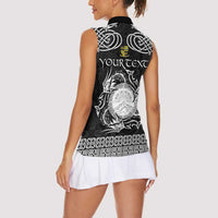 Personalized Brecknockshire Sir Frycheiniog Women Sleeveless Polo Shirt Black Brecon Beacons Mountain Celtic-inspired - Wonder Print Shop