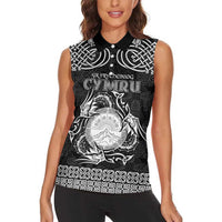 Personalized Brecknockshire Sir Frycheiniog Women Sleeveless Polo Shirt Black Brecon Beacons Mountain Celtic-inspired - Wonder Print Shop