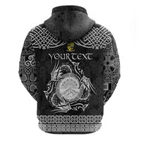 Personalized Brecknockshire Sir Frycheiniog Zip Hoodie Black Brecon Beacons Mountain Celtic-inspired - Wonder Print Shop