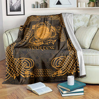 Personalized Brecknockshire Sir Frycheiniog Blanket Gold Brecon Beacons Mountain Celtic-inspired - Wonder Print Shop