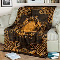 Personalized Brecknockshire Sir Frycheiniog Blanket Gold Brecon Beacons Mountain Celtic-inspired - Wonder Print Shop