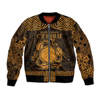 Personalized Brecknockshire Sir Frycheiniog Bomber Jacket Gold Brecon Beacons Mountain Celtic-inspired - Wonder Print Shop