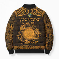 Personalized Brecknockshire Sir Frycheiniog Bomber Puffer Jacket Gold Brecon Beacons Mountain Celtic-inspired - Wonder Print Shop