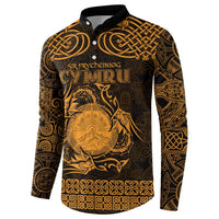 Personalized Brecknockshire Sir Frycheiniog Button Sweatshirt Gold Brecon Beacons Mountain Celtic-inspired - Wonder Print Shop