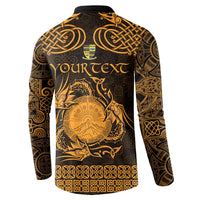 Personalized Brecknockshire Sir Frycheiniog Button Sweatshirt Gold Brecon Beacons Mountain Celtic-inspired - Wonder Print Shop