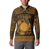 Personalized Brecknockshire Sir Frycheiniog Button Sweatshirt Gold Brecon Beacons Mountain Celtic-inspired - Wonder Print Shop