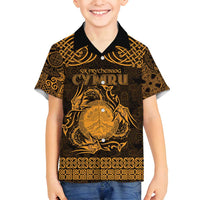 Personalized Brecknockshire Sir Frycheiniog Family Matching Tank Maxi Dress and Hawaiian Shirt Gold Brecon Beacons Mountain Celtic-inspired - Wonder Print Shop