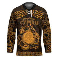 Personalized Brecknockshire Sir Frycheiniog Hockey Jersey Gold Brecon Beacons Mountain Celtic-inspired - Wonder Print Shop