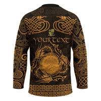 Personalized Brecknockshire Sir Frycheiniog Hockey Jersey Gold Brecon Beacons Mountain Celtic-inspired - Wonder Print Shop