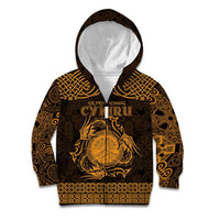 Personalized Brecknockshire Sir Frycheiniog Kid Hoodie Gold Brecon Beacons Mountain Celtic-inspired - Wonder Print Shop
