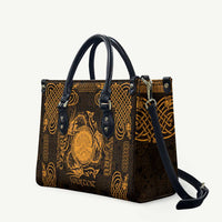 Personalized Brecknockshire Sir Frycheiniog Leather Bag Gold Brecon Beacons Mountain Celtic-inspired - Wonder Print Shop
