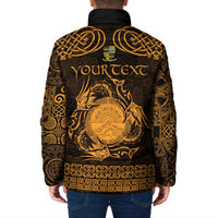 Personalized Brecknockshire Sir Frycheiniog Padded Jacket Gold Brecon Beacons Mountain Celtic-inspired - Wonder Print Shop