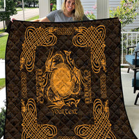 Personalized Brecknockshire Sir Frycheiniog Quilt Gold Brecon Beacons Mountain Celtic-inspired - Wonder Print Shop