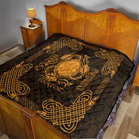 Personalized Brecknockshire Sir Frycheiniog Quilt Gold Brecon Beacons Mountain Celtic-inspired - Wonder Print Shop