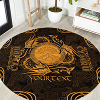 Personalized Brecknockshire Sir Frycheiniog Round Carpet Gold Brecon Beacons Mountain Celtic-inspired - Wonder Print Shop