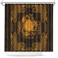 Personalized Brecknockshire Sir Frycheiniog Shower Curtain Gold Brecon Beacons Mountain Celtic-inspired - Wonder Print Shop