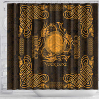 Personalized Brecknockshire Sir Frycheiniog Shower Curtain Gold Brecon Beacons Mountain Celtic-inspired - Wonder Print Shop