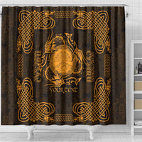 Personalized Brecknockshire Sir Frycheiniog Shower Curtain Gold Brecon Beacons Mountain Celtic-inspired - Wonder Print Shop