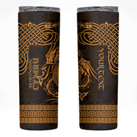 Personalized Brecknockshire Sir Frycheiniog Skinny Tumbler Gold Brecon Beacons Mountain Celtic-inspired - Wonder Print Shop