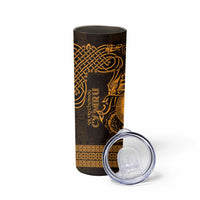 Personalized Brecknockshire Sir Frycheiniog Skinny Tumbler Gold Brecon Beacons Mountain Celtic-inspired - Wonder Print Shop