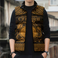 Personalized Brecknockshire Sir Frycheiniog Sleeveless Puffer Jacket Gold Brecon Beacons Mountain Celtic-inspired - Wonder Print Shop