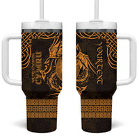 Personalized Brecknockshire Sir Frycheiniog Tumbler With Handle Gold Brecon Beacons Mountain Celtic-inspired - Wonder Print Shop