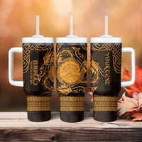 Personalized Brecknockshire Sir Frycheiniog Tumbler With Handle Gold Brecon Beacons Mountain Celtic-inspired - Wonder Print Shop