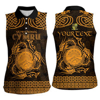 Personalized Brecknockshire Sir Frycheiniog Women Sleeveless Polo Shirt Gold Brecon Beacons Mountain Celtic-inspired - Wonder Print Shop