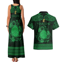 Personalized Brecknockshire Sir Frycheiniog Couples Matching Tank Maxi Dress and Hawaiian Shirt Green Brecon Beacons Mountain Celtic-inspired - Wonder Print Shop
