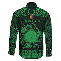 Personalized Brecknockshire Sir Frycheiniog Family Matching Long Sleeve Bodycon Dress and Hawaiian Shirt Green Brecon Beacons Mountain Celtic-inspired - Wonder Print Shop