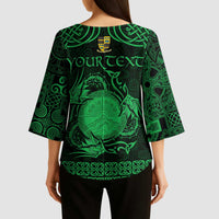Personalized Brecknockshire Sir Frycheiniog Kimono Sleeve Blouse Green Brecon Beacons Mountain Celtic-inspired - Wonder Print Shop