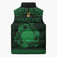 Personalized Brecknockshire Sir Frycheiniog Sleeveless Puffer Jacket Green Brecon Beacons Mountain Celtic-inspired - Wonder Print Shop