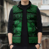 Personalized Brecknockshire Sir Frycheiniog Sleeveless Puffer Jacket Green Brecon Beacons Mountain Celtic-inspired - Wonder Print Shop